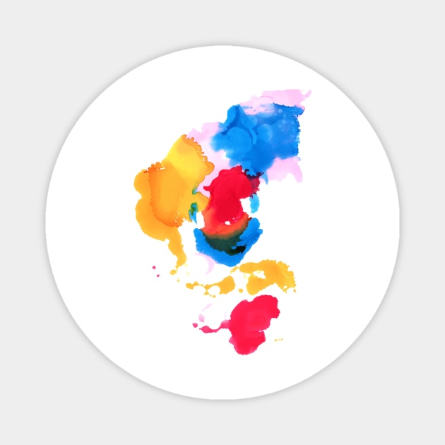 colour splatter Magnet by Newtegan